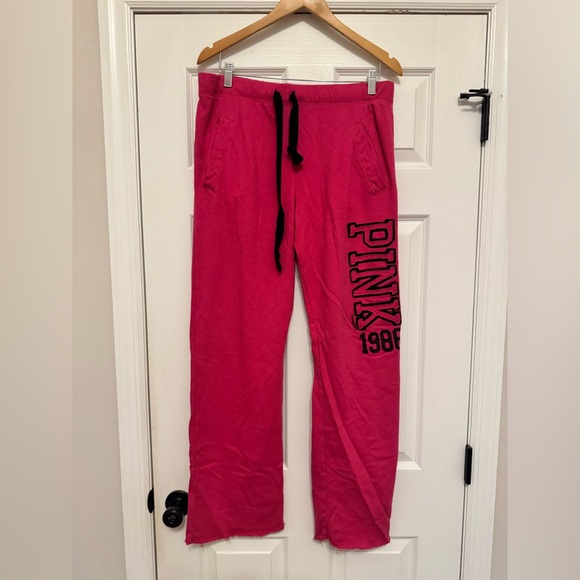 PINK Victoria's Secret Pants - Victoria’s Secret PINK Y2K Wide Leg Sweatpants In Pink Large Cozy Lounge Wear